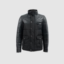 Men Leather Detail Coat [810017]