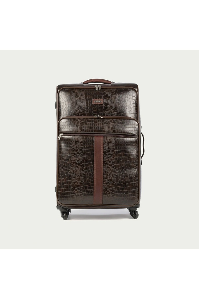 Unisex Large Leather Suitcase [990038]